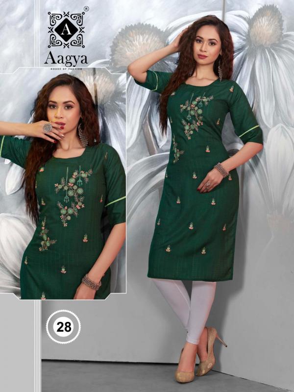 Aagya Barbie Girl Fancy Rayon Designer Embroidery Kurti Collection